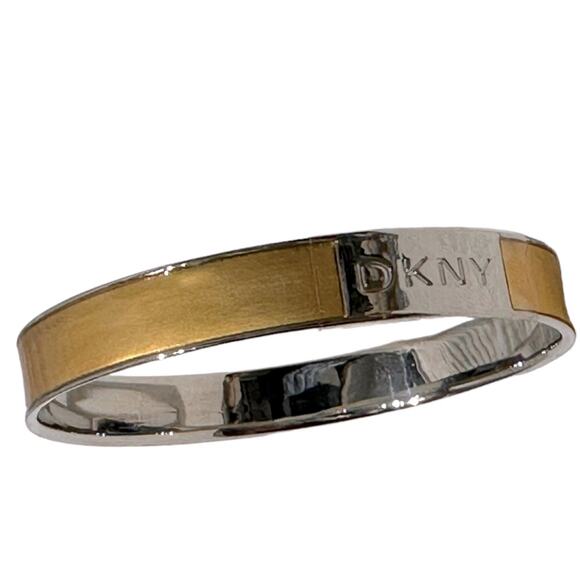 DKNY  - Stainless Steel Enameled Bangle Bracelet with Logo Plate, EUC - Picture 12 of 12